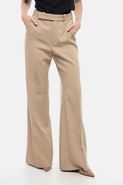Chloe Virgin Wool Flared Fit Chinos Pants