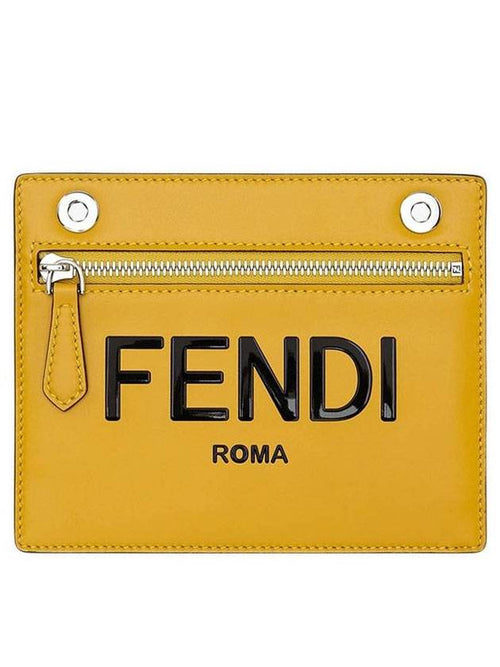 Fendi Peekaboo Pocket Clutch Bag Yellow