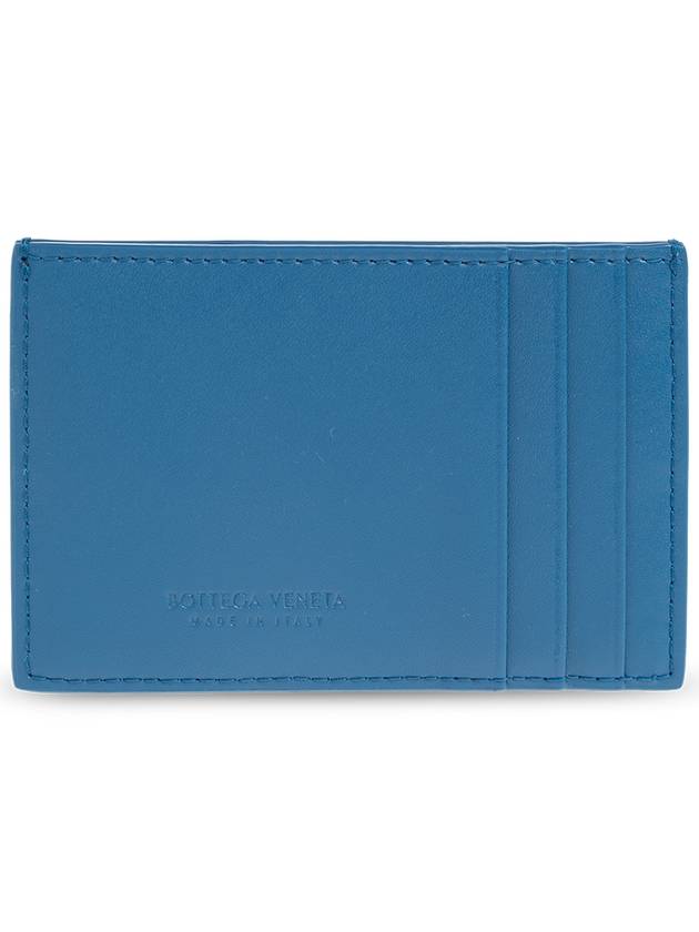 Bottega Veneta Intrecciato Cassette Card Wallet Deep Pacific