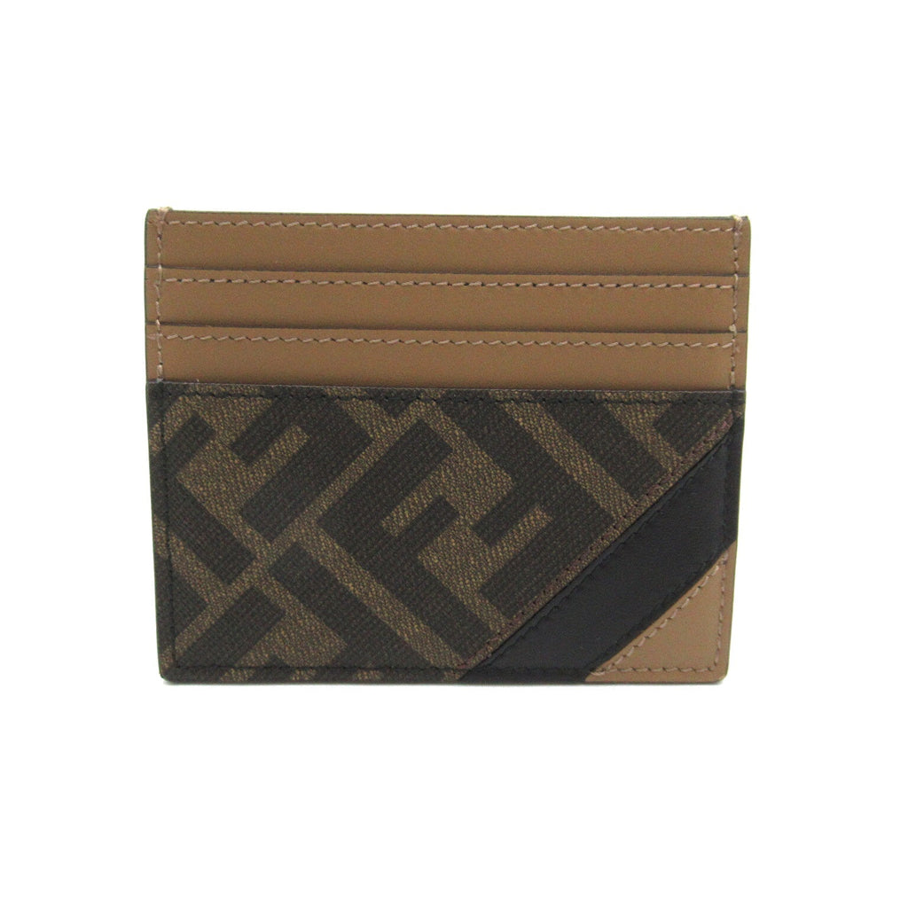Fendi Fendi Card Box Accessories PVC Coated Canvas   Brown 7M0164AJF8F1EGA