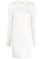 Fendi FF Pattern Viscose Short Dress White