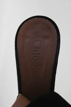 Chloe Womens Wedge Heel Ankle Strap Peep Toe Pumps Black Suede