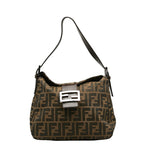 FENDI  264260 Shoulder Bag Canvas/Leather Beige Brown