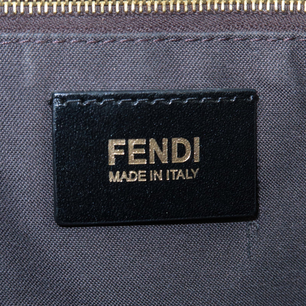 FENDI Zucchino Mamma Baguette Canvas Leather Shoulder Bag 8BR001