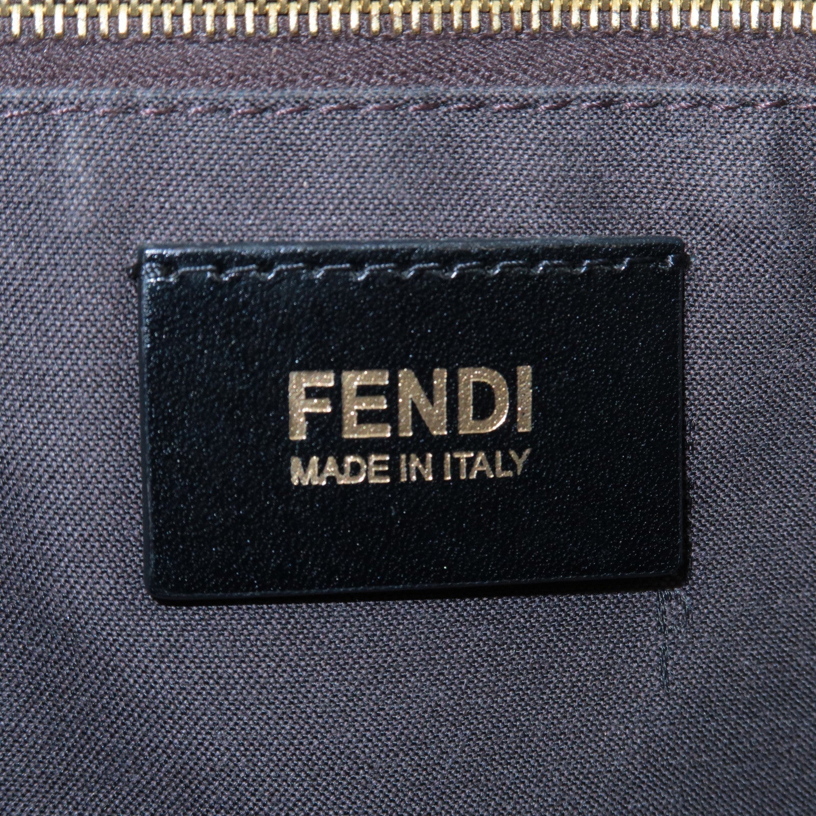 FENDI Zucchino Mamma Baguette Canvas Leather Shoulder Bag 8BR001