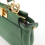 FENDI Micro Peekaboo Leather 2Way Bag Hand Bag Green 8M0355
