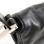 FENDI Mamma Baguette Leather Hand Bag Shoulder Bag Black Green