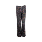 Chanel size 38 22P Letter logo print straight jeans black/Multicolour