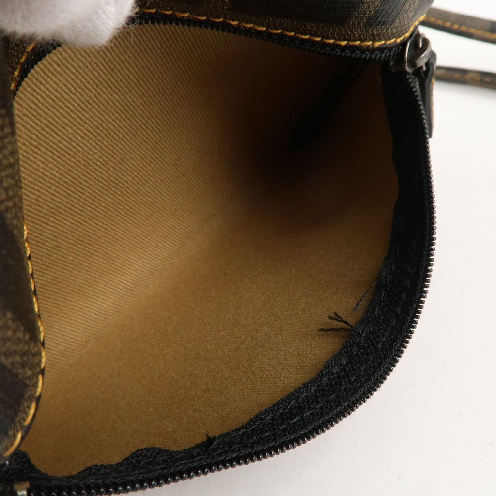 FENDI Zucca Mesh PVC Tote Bag Brown Black 8BH184