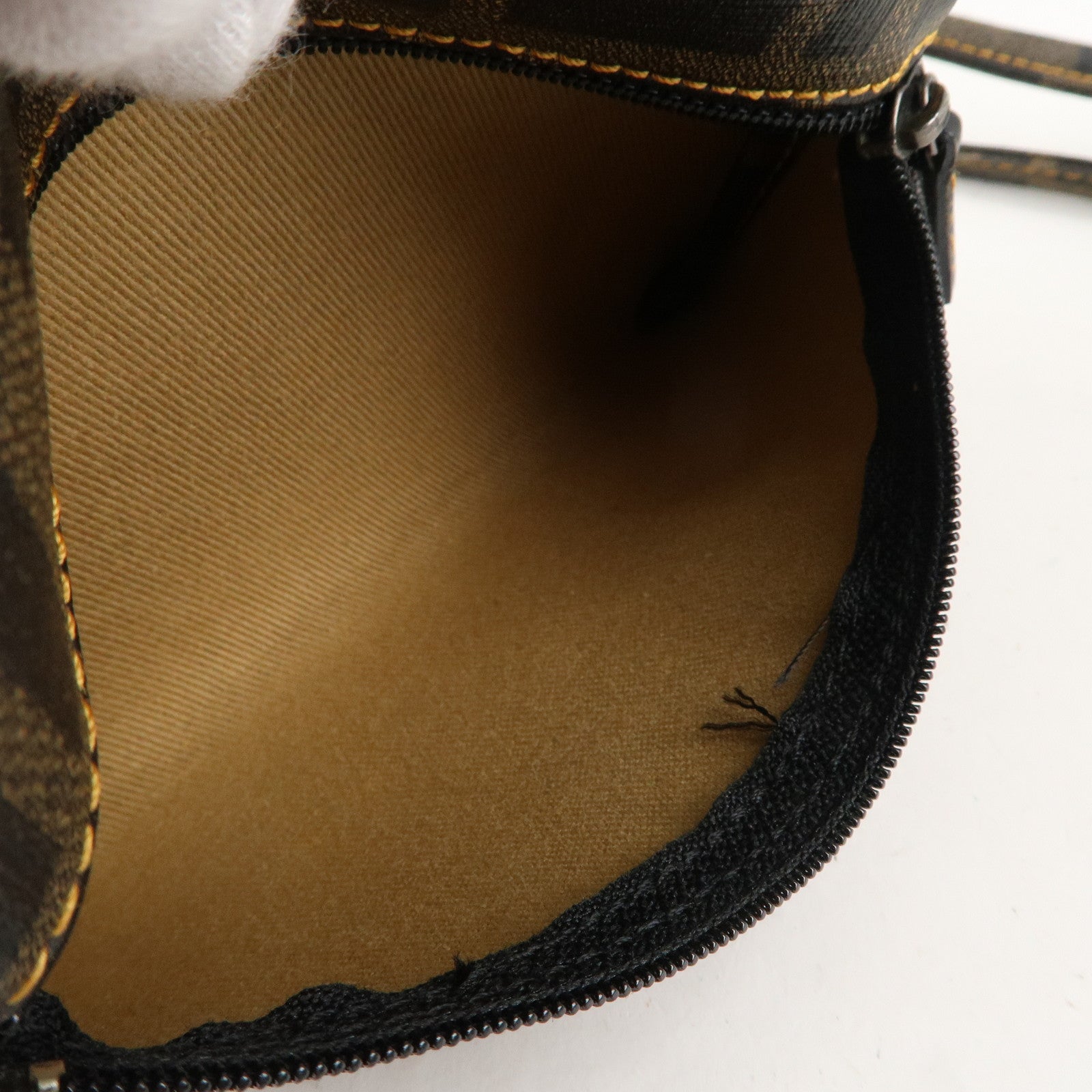 FENDI Zucca Mesh PVC Tote Bag Brown Black 8BH184