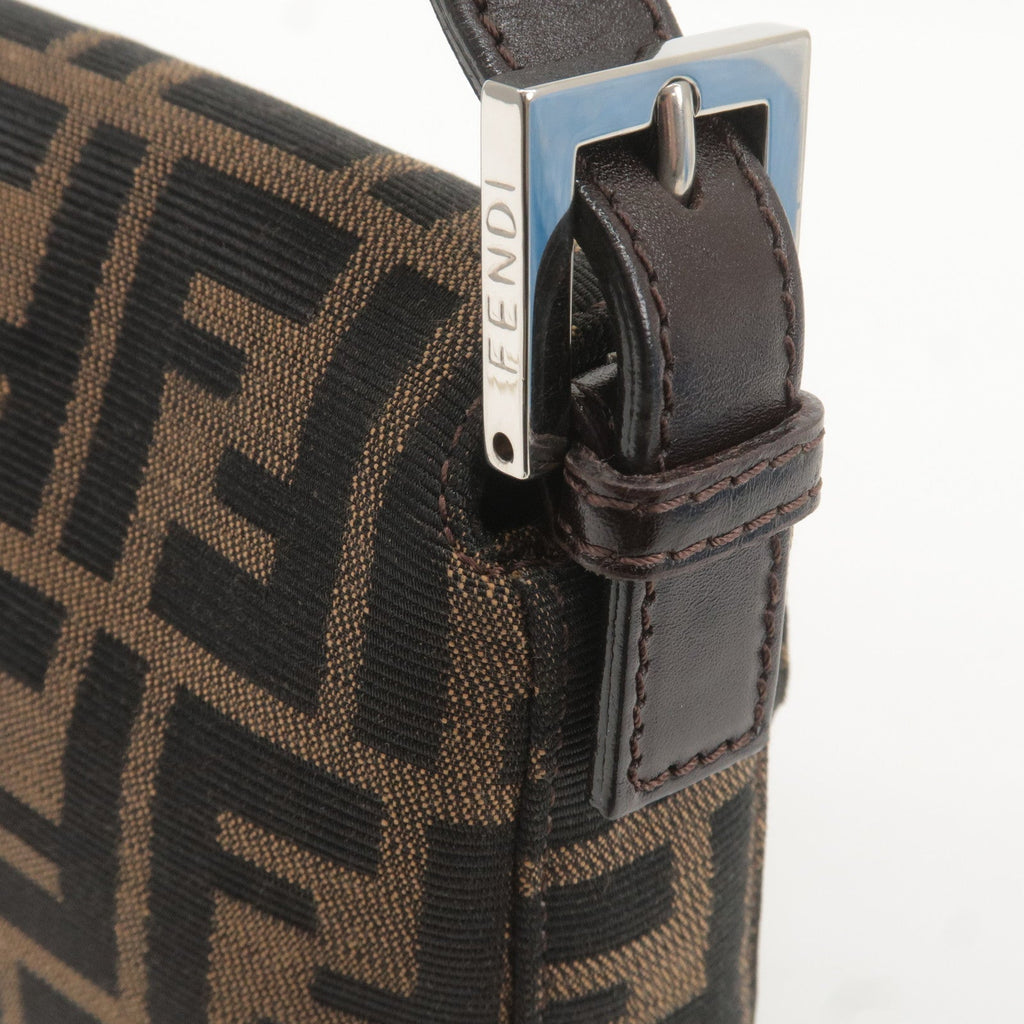 FENDI Mamma Baguette Zucca Canvas Leather Bag Beige 26424