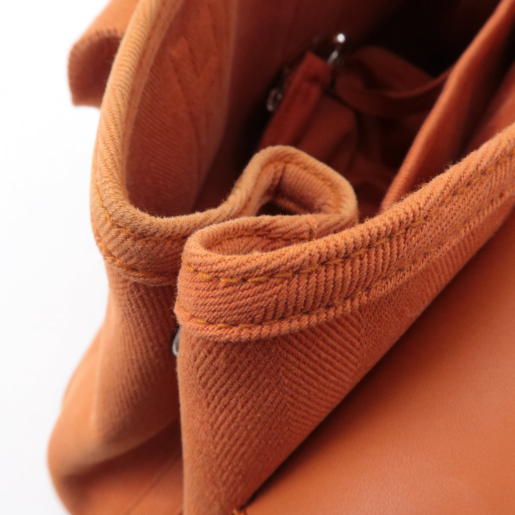 HERMES Toile Chevrons Leather Valparaiso PM Bag I Stamp Orange