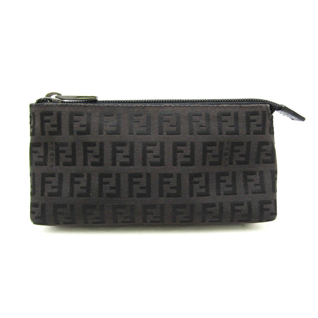 Fendi Zucca  Canvas Leather Pouch Wash Bag ()