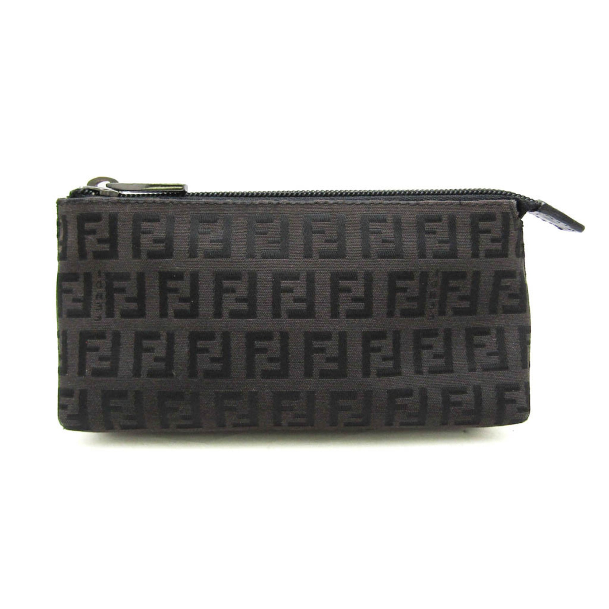 Fendi Zucca  Canvas Leather Pouch Wash Bag ()