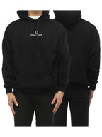 Balenciaga Logo Cotton Hoodie Black