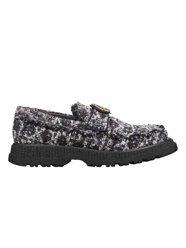 Buffalo Cannage Cotton Tweed Loafer Navy Dior
