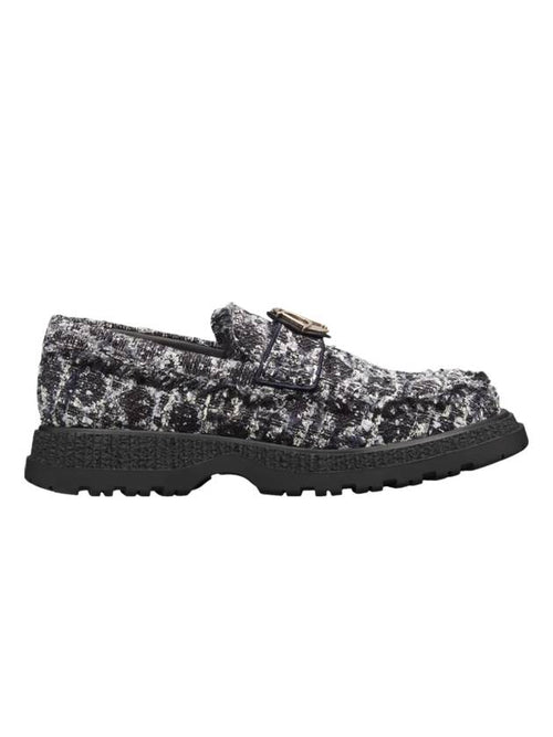 Buffalo Cannage Cotton Tweed Loafer Navy Dior