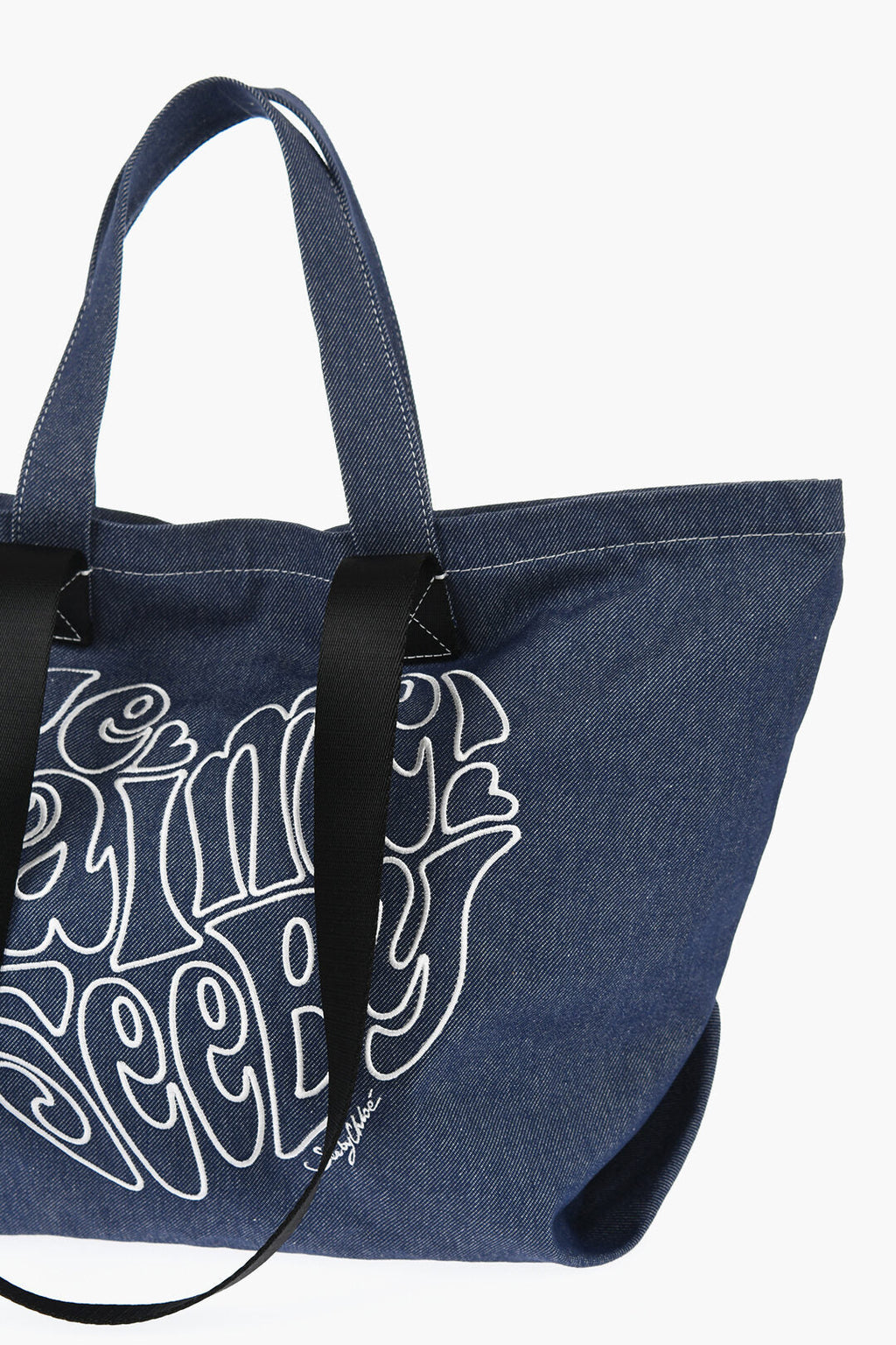 Chloe See By Denim Tote Bag With Embossed Embroidery