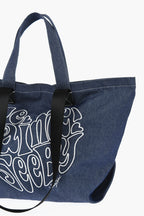 Chloe See By Denim Tote Bag With Embossed Embroidery