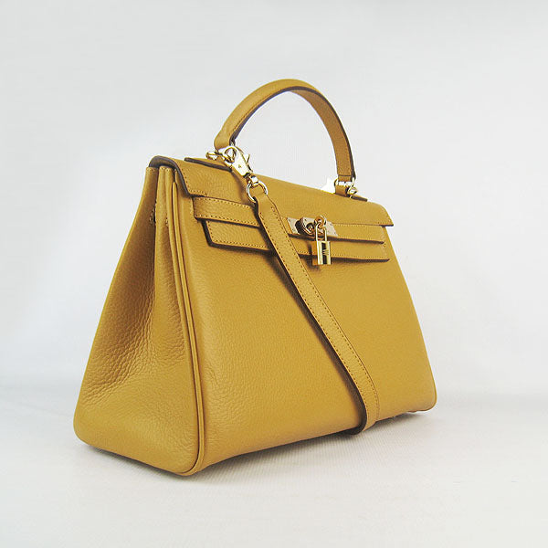 Hermes Kelly 32cm Togo Leather Handbag 6108 Yellow Golde