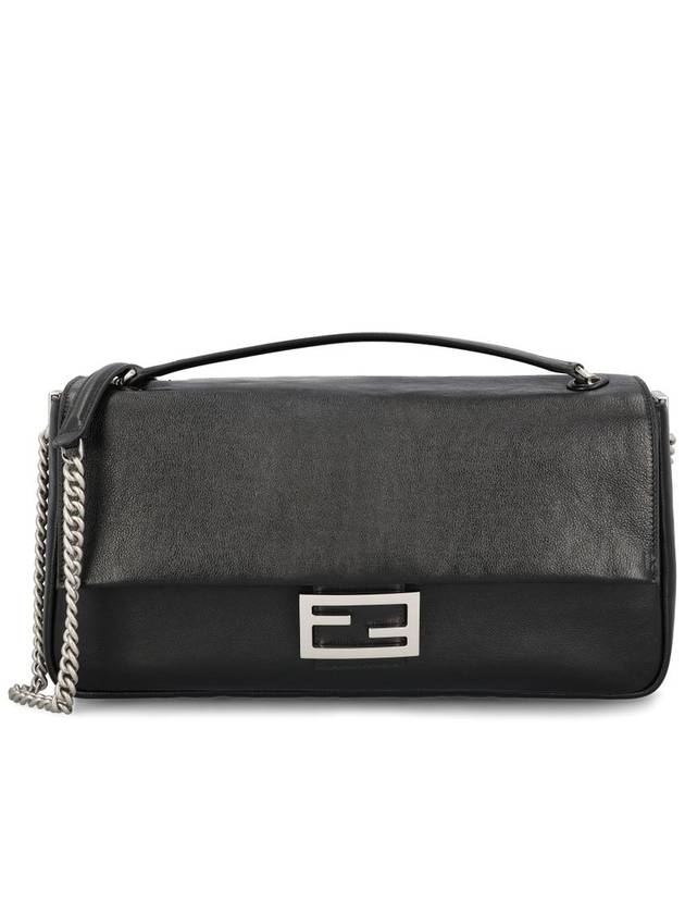 Fendi Baguette Chain Large Shoulder Bag Black