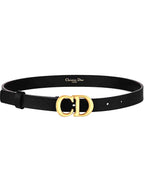 Saddle 20mm Ultrasmooth Calfskin Leather Belt Black Dior
