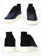 CELINE Leather Pull On Slip On Navy
