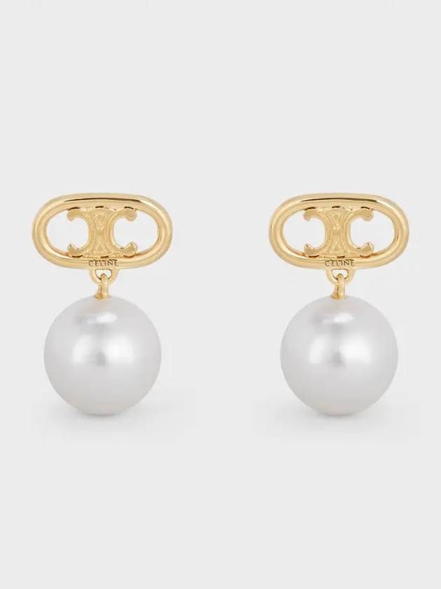 CELINE Pearl Earrings Gold