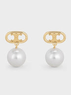 CELINE Pearl Earrings Gold
