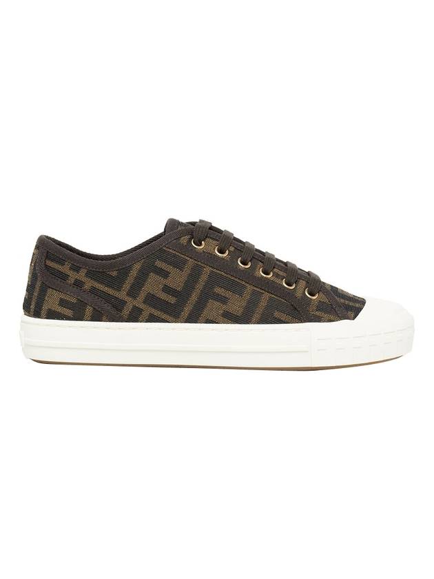 Fendi Domino FF Fabric Low Top Sneakers Brown