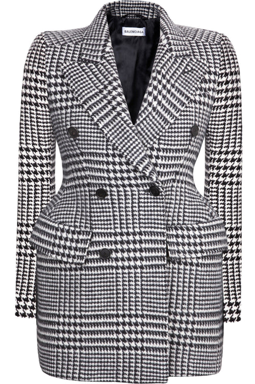 BALENCIAGA Hourglass Jacket Houndstooth Black & White