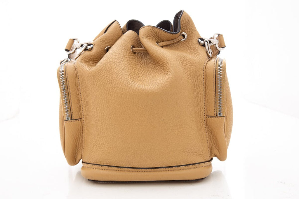 Fendi Mon Tresor Camel Leather Cross-Body Bucket
