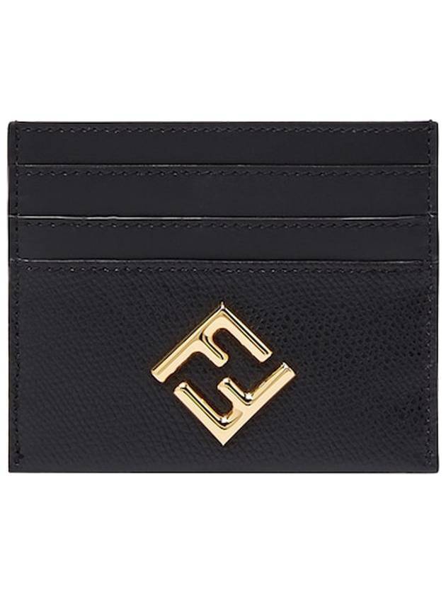 Fendi Logo Diamond Card Wallet Black