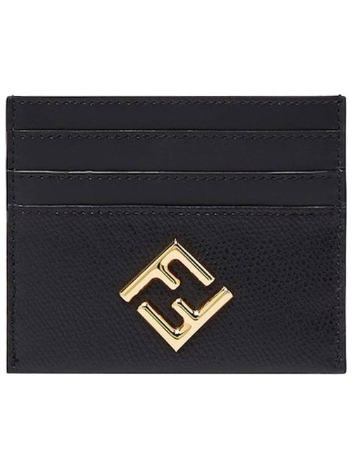 Fendi Logo Diamond Card Wallet Black