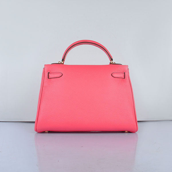 Hermes Kelly 32cm Togo Leather Handbag 6108 Lip Pink Golden