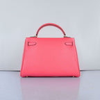Hermes Kelly 32cm Togo Leather Handbag 6108 Lip Pink Golden