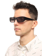 Balenciaga Shield Rectangular Sunglasses Black