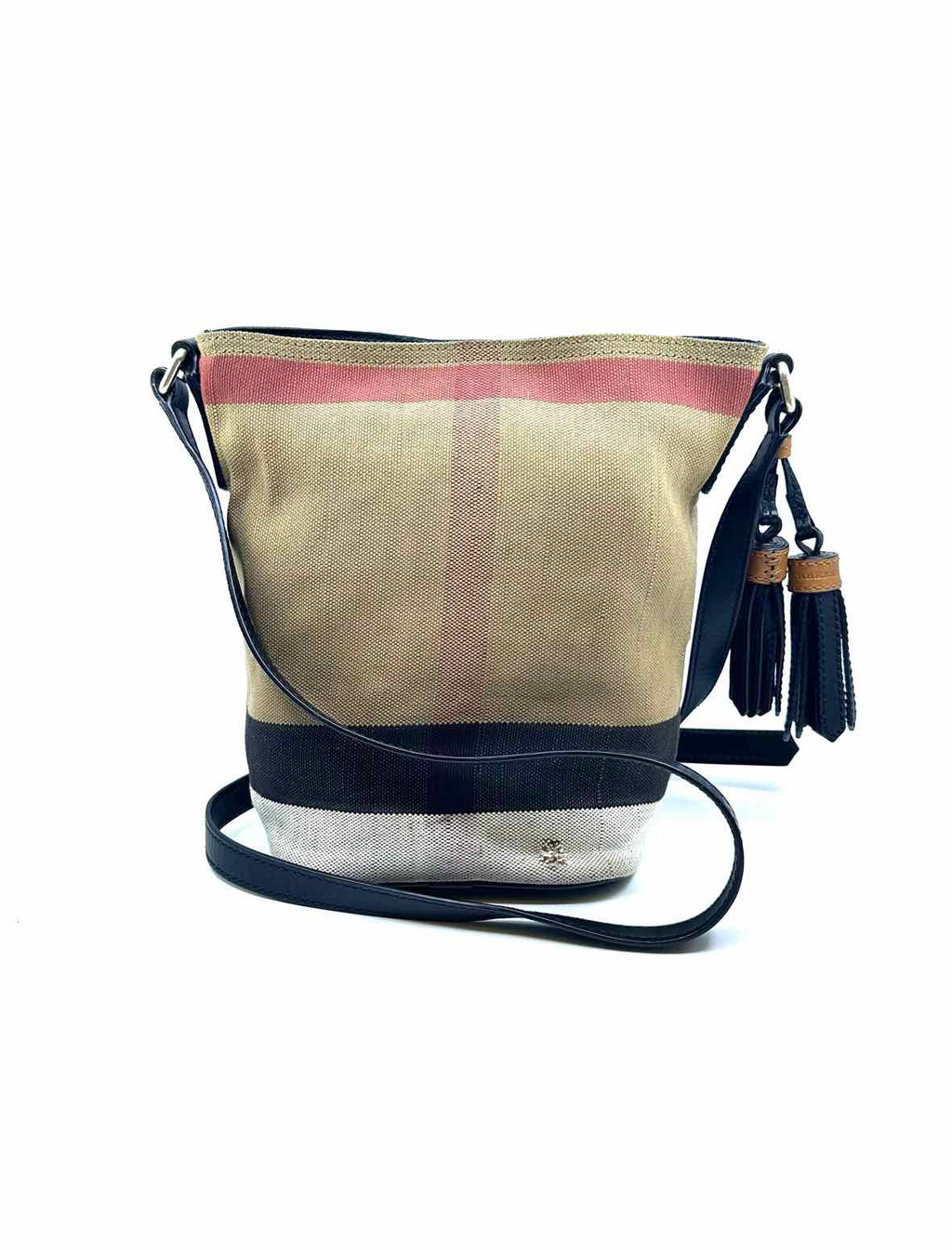 BURBERRY Beige, Black Canvas Nova Check Handbag
