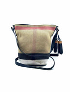 BURBERRY Beige, Black Canvas Nova Check Handbag