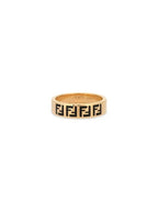 Fendi FF Logo Band Ring Gold