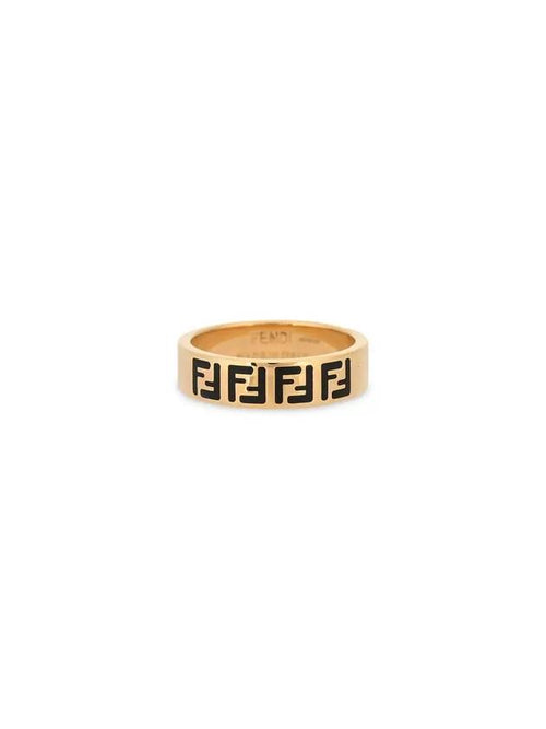 Fendi FF Logo Band Ring Gold