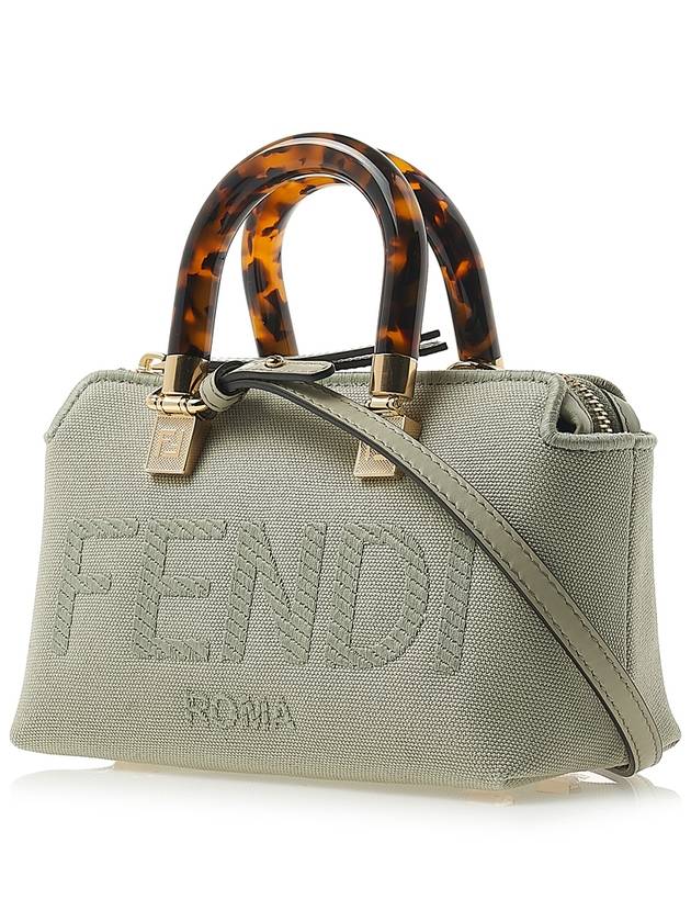 Fendi By The Way Small Canvas Tote Bag Green