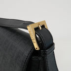 FENDI Zucchino Mamma Baguette PVC Leather Bag Black 8BR001