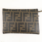 FENDI Zucca Mesh PVC Tote Bag Brown Black 8BH184