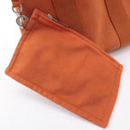 HERMES Toile Chevrons Leather Valparaiso PM Bag I Stamp Orange