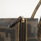 FENDI Zucca Zucchino PVC Leather Shoulder Bag Beige Brown 8BH189