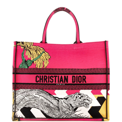 Dior Book Tote Embroidered Canvas Large