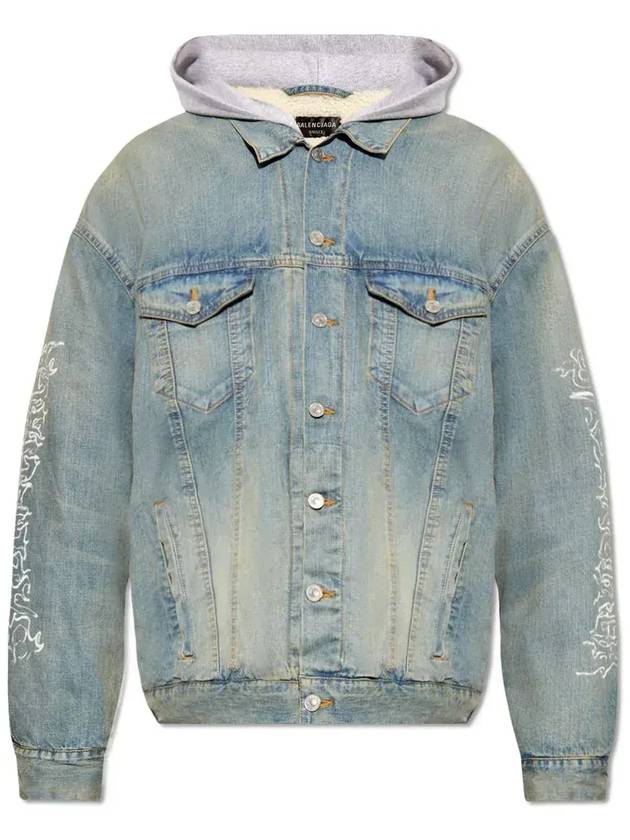 Balenciaga logo print button-up denim jacket 773805TPW53_4868