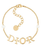 Revolution Logo Pearl Bracelet Gold Dior
