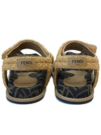 Fendi FF Jacquard Fabric Sandals Brown